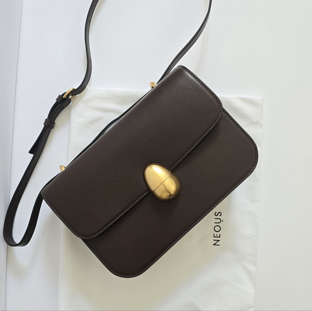 NWOT - Neous Phoenix Leather Shoulder Bag Dark Chocolate - Picture 6 of 15